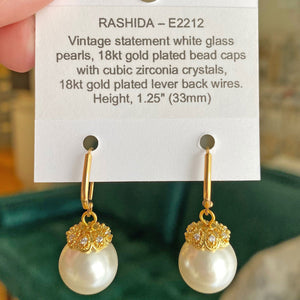 RASHIDA 18kt gold pearl earrings - 