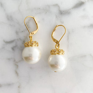 RASHIDA 18kt gold pearl earrings - 