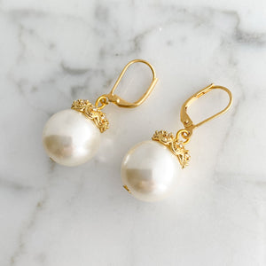 RASHIDA 18kt gold pearl earrings - 