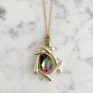 REESE vintage watermelon crystal pendant - 