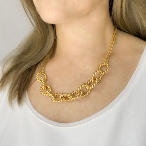 REYES statement gold rope chain short necklace - 