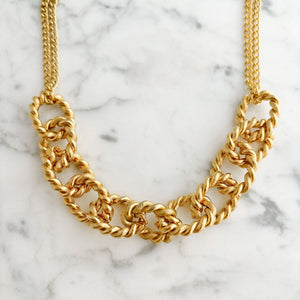 REYES statement gold rope chain short necklace - 