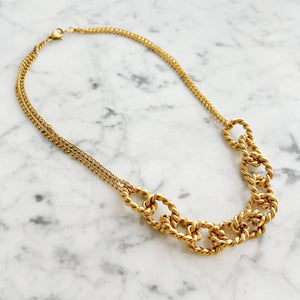 REYES statement gold rope chain short necklace - 