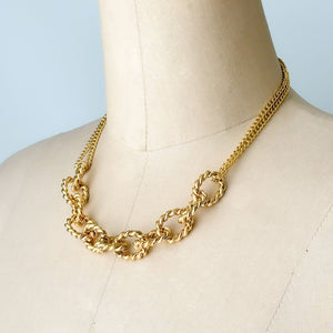 REYES statement gold rope chain short necklace - 