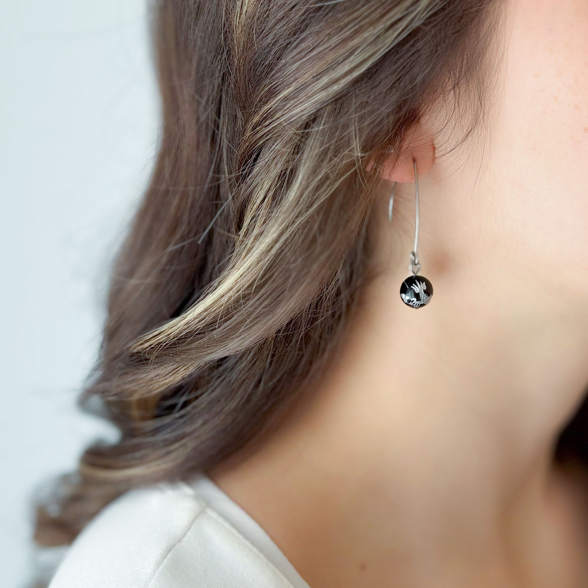 RHAENYRA onyx dragon earrings-GREEN BIJOU