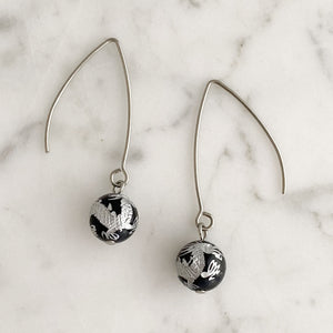 RHAENYRA onyx dragon earrings-GREEN BIJOU