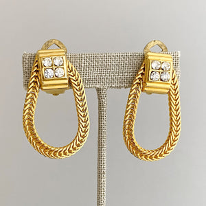 RITA gold chain hoop clip earrings - 