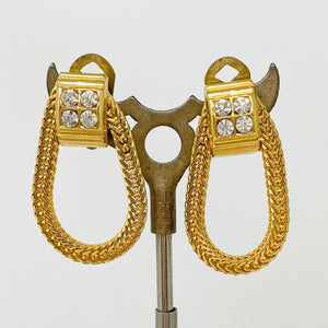 RITA gold chain hoop clip earrings - 