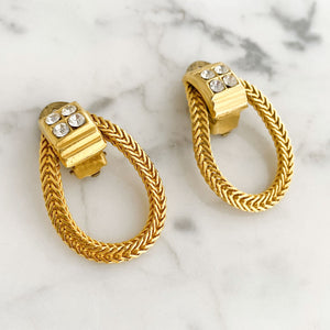 RITA gold chain hoop clip earrings - 