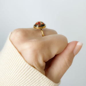 RIXON fire opal cabochon gold cuff ring - 