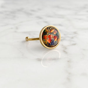 RIXON fire opal cabochon gold cuff ring-GREEN BIJOU