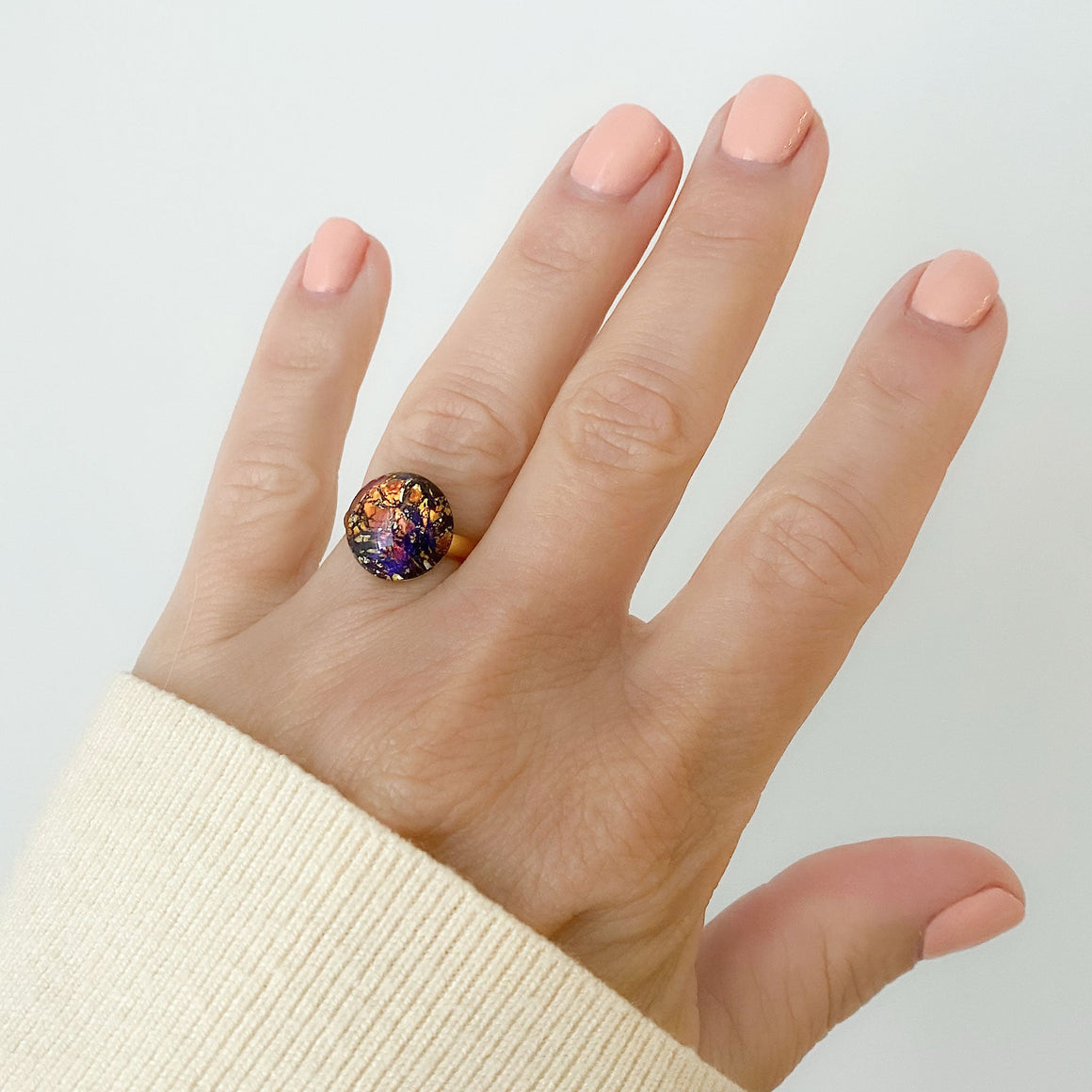 ROLAND gold and fire opal ring-GREEN BIJOU