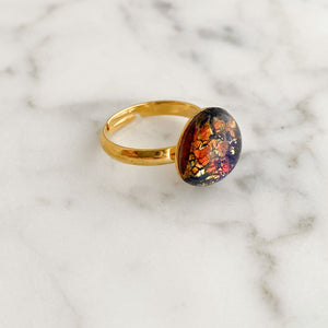 ROLAND gold and fire opal ring-GREEN BIJOU