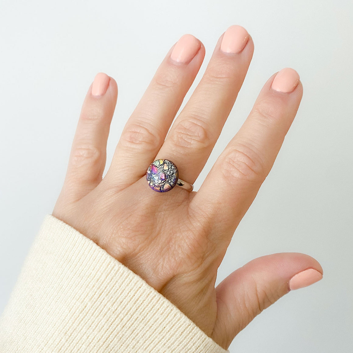 ROLAND silver and fire opal ring-GREEN BIJOU