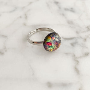 ROLAND silver and fire opal ring-GREEN BIJOU