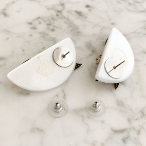 RYDER half moon statement studs - 