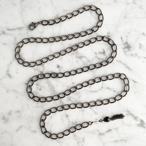 SALVATORE vintage gun metal chain belt - 