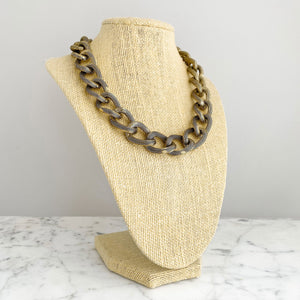 SAMMIE oxidized gold chunky chain necklace - 