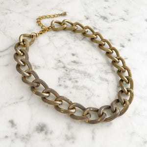 SAMMIE oxidized gold chunky chain necklace - 