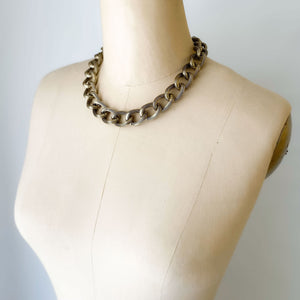 SAMMIE oxidized gold chunky chain necklace - 