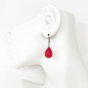 SASHA cherry quartz teardrop earrings - 