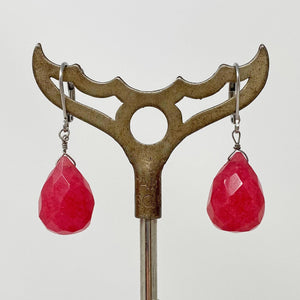 SASHA cherry quartz teardrop earrings - 