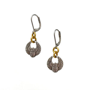 SCARAB silver beetle earrings - 