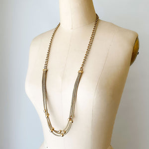 SEYMOUR gold long layered necklace set - 