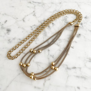 SEYMOUR gold long layered necklace set - 