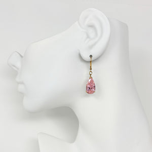 SHANLEY 10kt gold plated pink tourmaline teardrop earrings - 