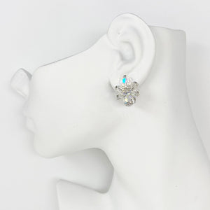 SHERMAN aurora borealis clip earrings - 