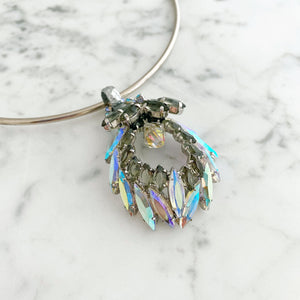SINGLETON crystal pendant collar necklace - 