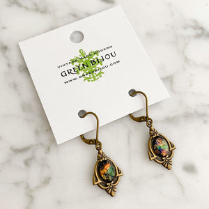 SKYLER Art Nouveau fire opal earrings - 