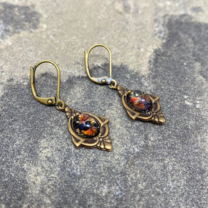 SKYLER Art Nouveau fire opal earrings - 