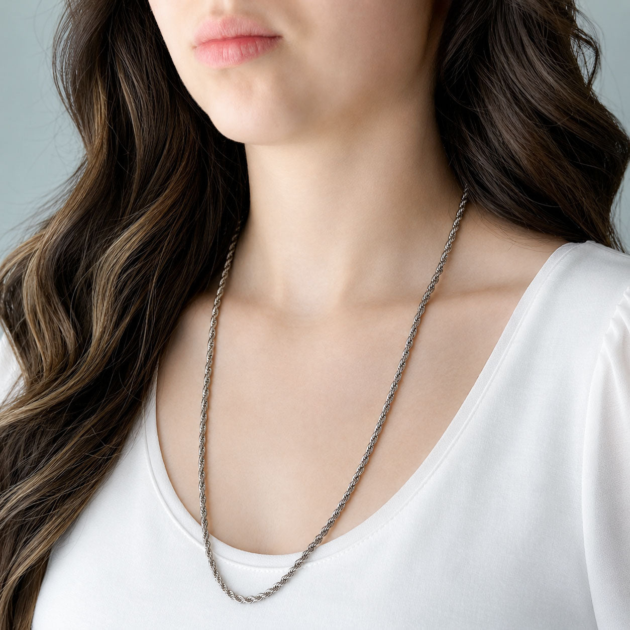 SMITH vintage 24 inch rope chain necklace-GREEN BIJOU