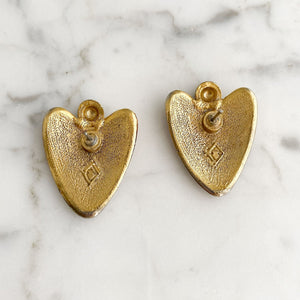 SWANSON 1980's red enamel stud earrings - 