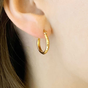 TARYN gold charm hoop earrings - 