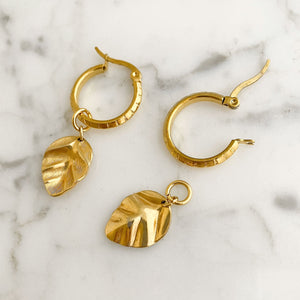 TARYN gold charm hoop earrings - 