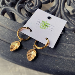 TARYN gold charm hoop earrings - 