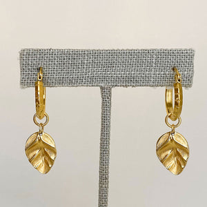 TARYN gold charm hoop earrings - 