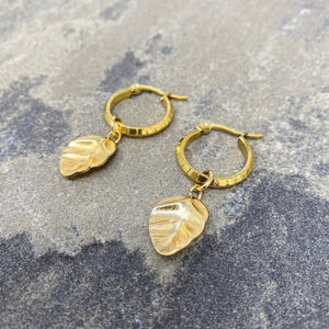 TARYN gold charm hoop earrings - 