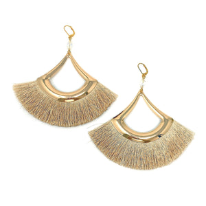TATIYANA gold silk fan earrings - 