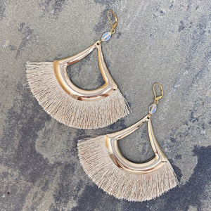 TATIYANA gold silk fan earrings - 