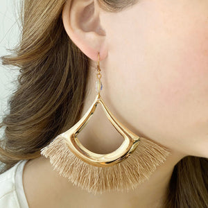 TATIYANA gold silk fan necklace - 