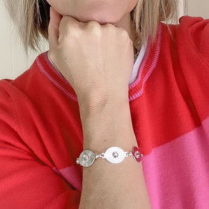 TAYA silver and crystal link bracelet - 