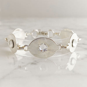 TAYA silver and crystal link bracelet - 