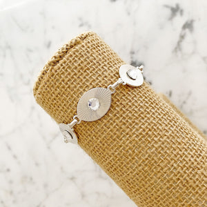 TAYA silver and crystal link bracelet - 