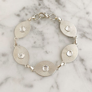 TAYA silver and crystal link bracelet - 