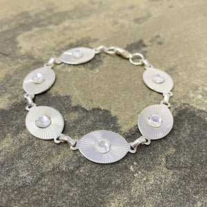 TAYA silver and crystal link bracelet - 