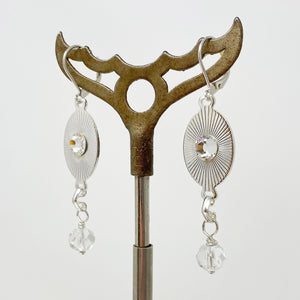 TAYA silver and crystal link earrings - 